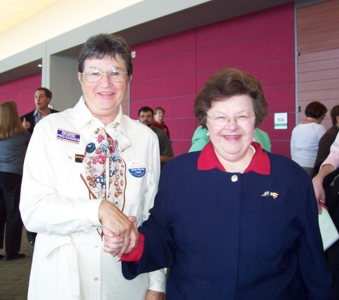 Mona White with Sen. Barbara Mikulski